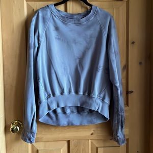 Lululemon Greyish Purple Tie Dye Crewneck Cropped Sweatshirt, size 8